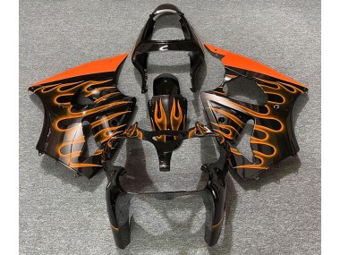 00-02 Nero Lucido & Arancione Fiamma ZX6R Carena Moto