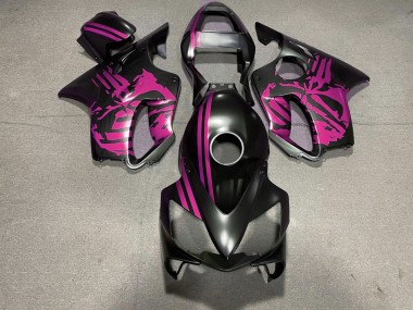 01-03 Teschio Nero Opaco & Rosa CBR600 F4i Carena Moto