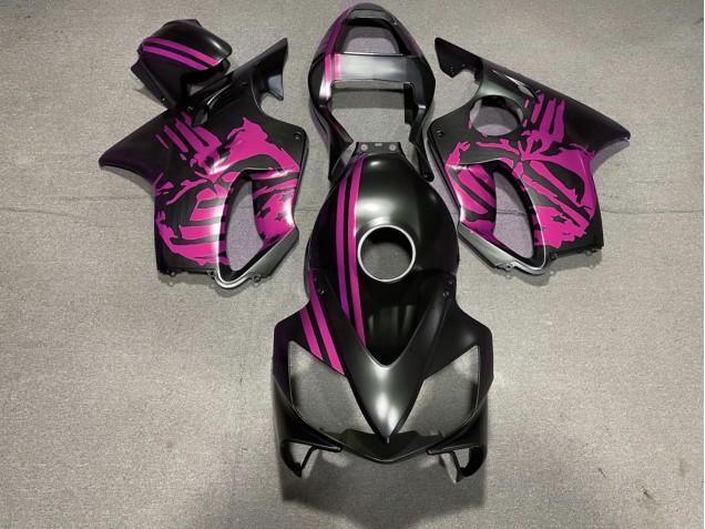 01-03 Teschio Nero Opaco & Rosa CBR600 F4i Carena Moto 01-03 Teschio Nero Opaco & Rosa CBR600 F4i Carena Moto