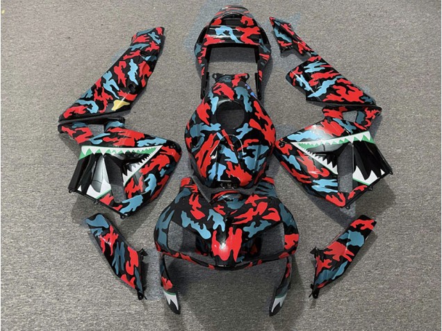 03-04 Rosso & Blu Camo CBR600RR Carena Moto 03-04 Rosso & Blu Camo CBR600RR Carena Moto