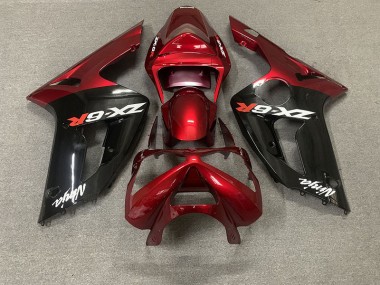 03-04 Rosso Lucido & Nero ZX6R Carena Moto