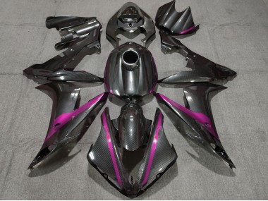 04-06 Fibra Di Carbonio Stile W Rosa R1 Carena Moto