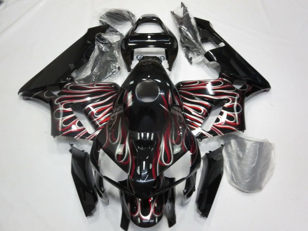 05-06 Argent Et Rouge Flamme CBR600RR Carena Moto 05-06 Argent Et Rouge Flamme CBR600RR Carena Moto