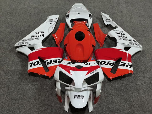 05-06 Bianco Rosso & Arancione Repsol CBR600RR Carena Moto 05-06 Bianco Rosso & Arancione Repsol CBR600RR Carena Moto
