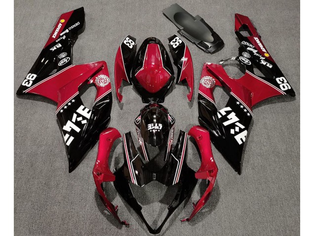 05-06 Rosso Lucido & Nero Personalizzato GSXR 1000 Carena Moto