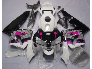 05-06 Schizzi Rosa Su Nero Lucido CBR600RR Carena Moto