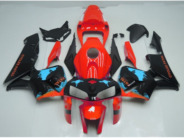 05-06 Splatter Azzurro Su Rosso CBR600RR Carena Moto