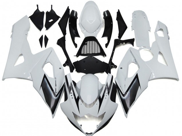 05-06 Stile Bianco Lucido Con Sfumature Argento GSXR 1000 Carena Moto 05-06 Stile Bianco Lucido Con Sfumature Argento GSXR 1000 Carena Moto