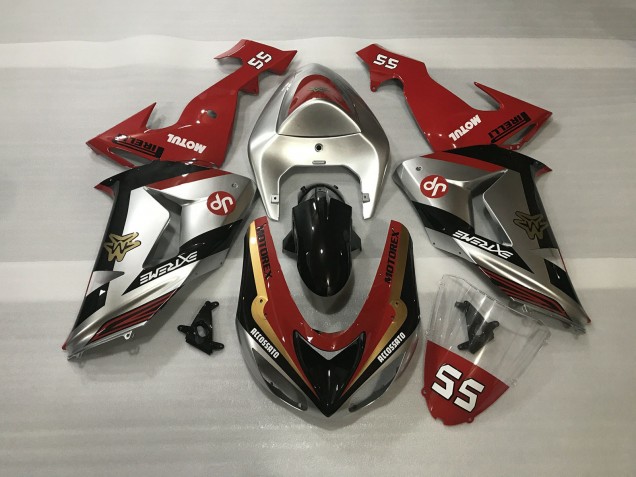 06-07 Argento Lucido & Rosso ZX10R Carena Moto