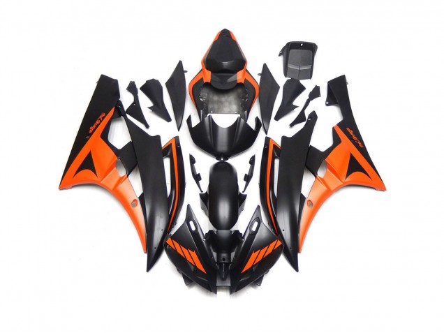 06-07 Nero Opaco & Arancione Personalizzati R6 Carena Moto 06-07 Nero Opaco & Arancione Personalizzati R6 Carena Moto
