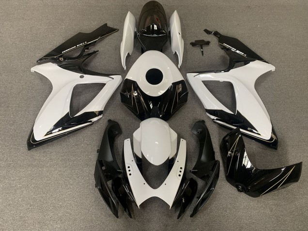 06-07 Nero Opaco & Bianco Lucido GSXR 600-750 Carena Moto 06-07 Nero Opaco & Bianco Lucido GSXR 600-750 Carena Moto