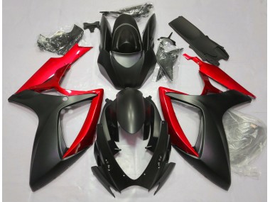 06-07 Nero Opaco & Rosso GSXR 600-750 Carena Moto