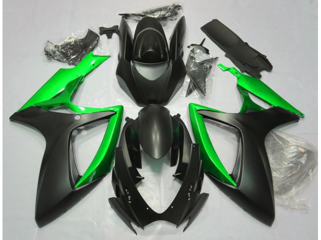 06-07 Nero Opaco & Verde GSXR 600-750 Carena Moto 06-07 Nero Opaco & Verde GSXR 600-750 Carena Moto