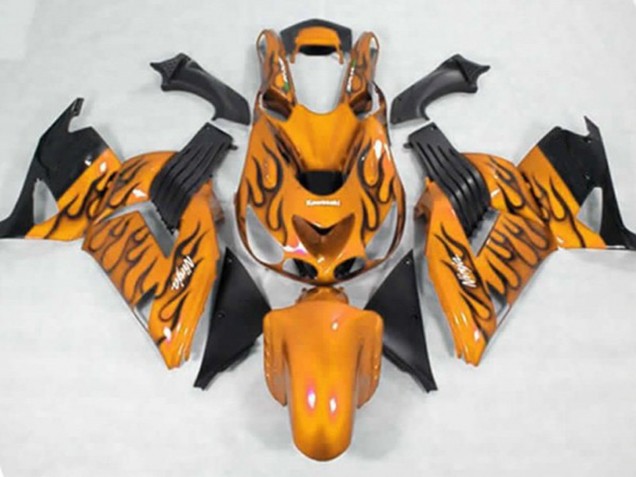 06-11 Jaune Noir Flamme ZX14R Carena Moto