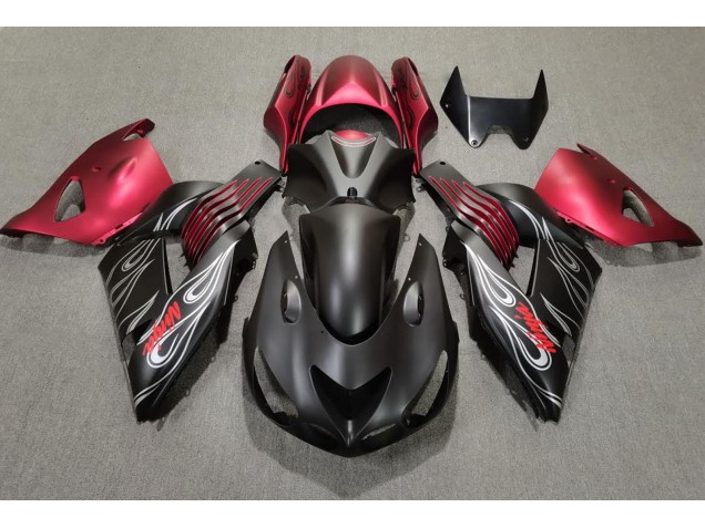 06-11 Nero Opaco & Rosso ZX14R Carena Moto 06-11 Nero Opaco & Rosso ZX14R Carena Moto