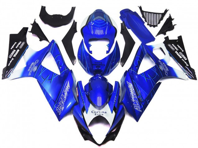 07-08 Blu Vibrante Con Bianco Corona GSXR 1000 Carena Moto 07-08 Blu Vibrante Con Bianco Corona GSXR 1000 Carena Moto