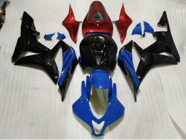 07-08 Nero Lucido & Accenti Blu & Rossi CBR600RR Carena Moto