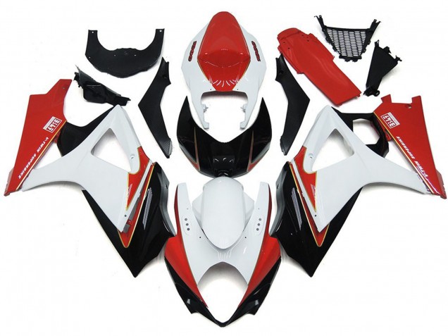 07-08 Rosso & Bianco Personalizzato Con Il Nero GSXR 1000 Carena Moto 07-08 Rosso & Bianco Personalizzato Con Il Nero GSXR 1000 Carena Moto