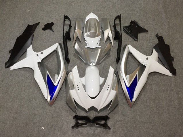 08-10 Argento Bianco Blu GSXR 600-750 Carena Moto 08-10 Argento Bianco Blu GSXR 600-750 Carena Moto