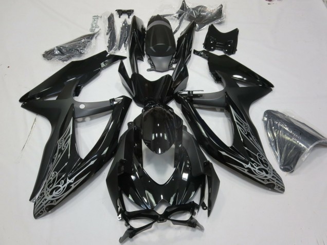 08-10 Argento & Nero GSXR 600-750 Carena Moto 08-10 Argento & Nero GSXR 600-750 Carena Moto