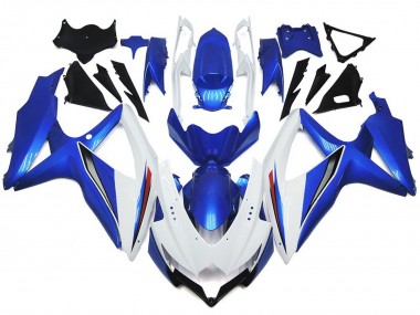 08-10 Bianco Lucido Brillante Con Argento & Blu GSXR 600-750 Carena Moto