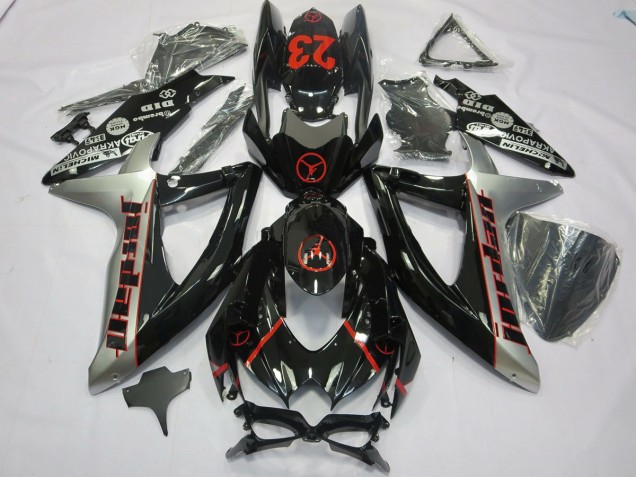 08-10 Noir Gris Jordan GSXR 600-750 Carena Moto 08-10 Noir Gris Jordan GSXR 600-750 Carena Moto