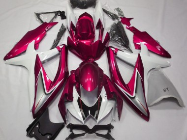 08-10 Rosso Lucido & Bianco GSXR 600-750 Carena Moto