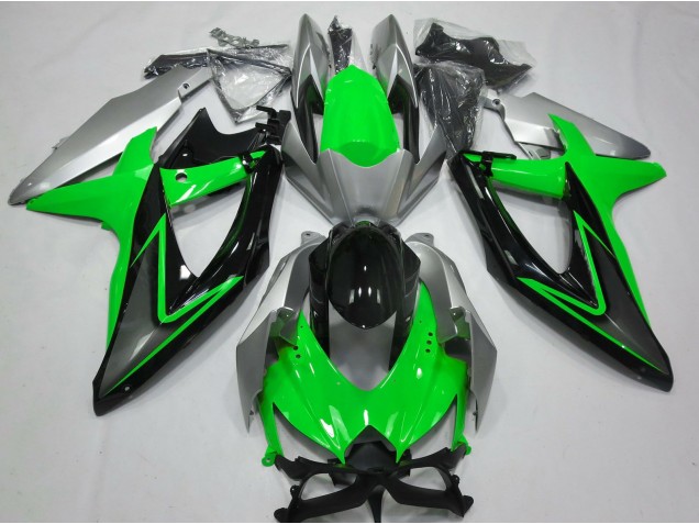 08-10 Verde & Argento GSXR 600-750 Carena Moto 08-10 Verde & Argento GSXR 600-750 Carena Moto