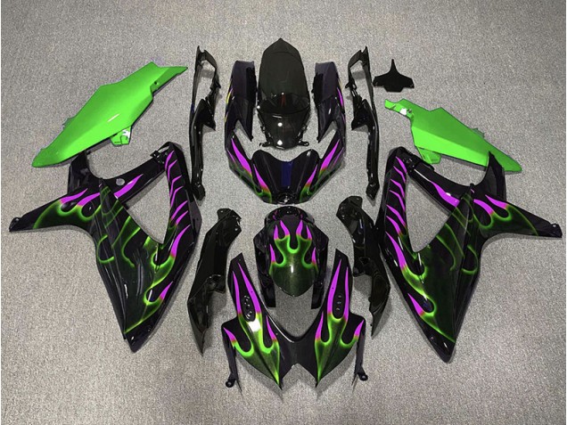 08-10 Verde & Magenta Fiamma GSXR 600-750 Carena Moto 08-10 Verde & Magenta Fiamma GSXR 600-750 Carena Moto