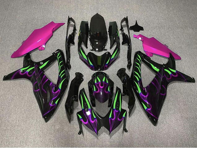 08-10 Viola & Verde Fiamma GSXR 600-750 Carena Moto 08-10 Viola & Verde Fiamma GSXR 600-750 Carena Moto
