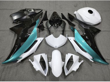 08-16 Azzurro Personalizzato In Bianco & Nero R6 Carena Moto