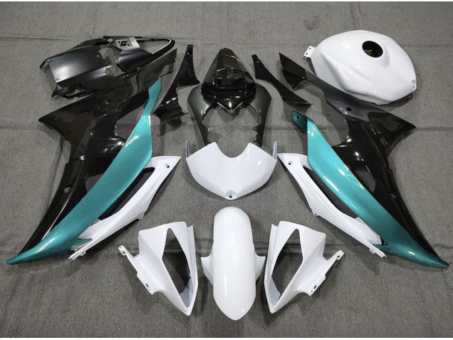 08-16 Azzurro Personalizzato In Bianco & Nero R6 Carena Moto 08-16 Azzurro Personalizzato In Bianco & Nero R6 Carena Moto