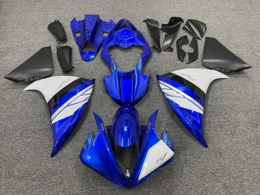 09-11 Bianco & Blu Lucido Con Parte Inferiore Nera R1 Carena Moto