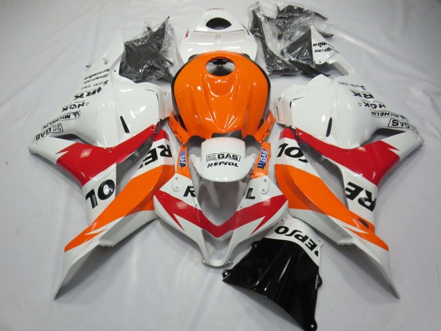 09-12 Bianco Rosso & Arancione Repsol CBR600RR Carena Moto 09-12 Bianco Rosso & Arancione Repsol CBR600RR Carena Moto