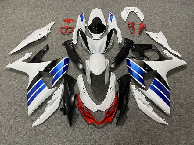 09-16 Bianco Lucido Blu Nero & Rosso GSXR 1000 Carena Moto 09-16 Bianco Lucido Blu Nero & Rosso GSXR 1000 Carena Moto