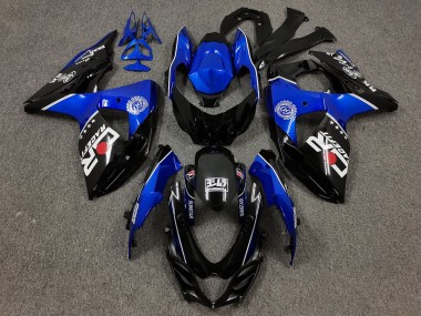 09-16 Nero & Blu Con Loghi Personalizzati GSXR 1000 Carena Moto