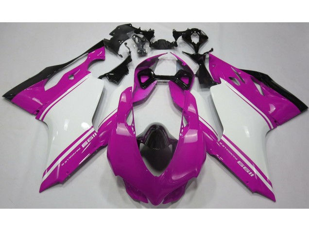11-14 Rosa Lucido Bianco & Nero Ducati 1199 Carena Moto 11-14 Rosa Lucido Bianco & Nero Ducati 1199 Carena Moto