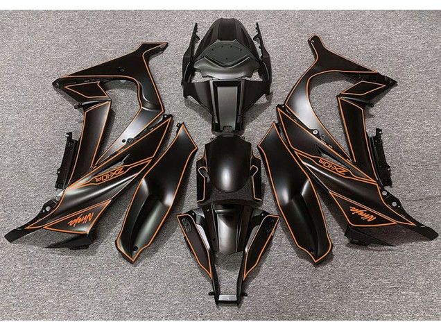 11-15 Fodera Nera Opaca & Arancione ZX10R Carena Moto 11-15 Fodera Nera Opaca & Arancione ZX10R Carena Moto