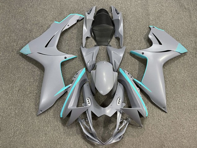 11-24 Accenti Di Grigio Nardo Opaco & Verde Acqua GSXR 600-750 Carena Moto 11-24 Accenti Di Grigio Nardo Opaco & Verde Acqua GSXR 600-750 Carena Moto