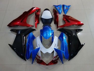 11-24 Rosso Nero & Blu Personalizzati GSXR 600-750 Carena Moto