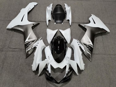 11-24 Stile Bianco Lucido & Argento GSXR 600-750 Carena Moto