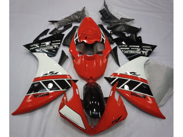 12-14 Rosso Lucido Bianco & Nero R1 Carena Moto 12-14 Rosso Lucido Bianco & Nero R1 Carena Moto