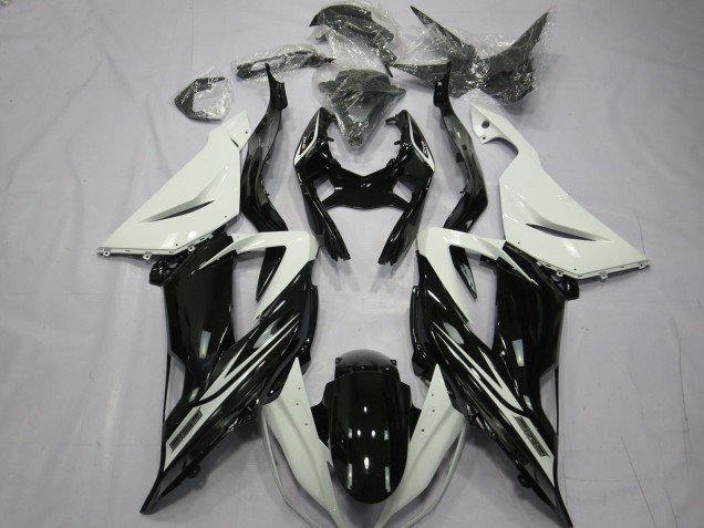 13-18 Bianco Nero Lucido Semplice ZX6R Carena Moto 13-18 Bianco Nero Lucido Semplice ZX6R Carena Moto