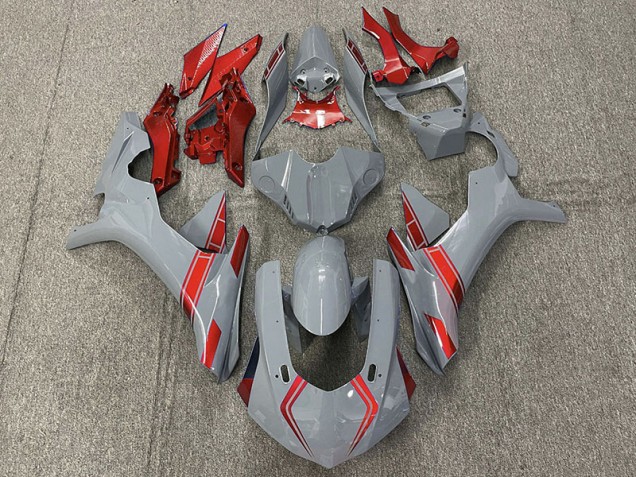 15-19 Accenti Nardo Grigio & Rosso R1 Carena Moto 15-19 Accenti Nardo Grigio & Rosso R1 Carena Moto