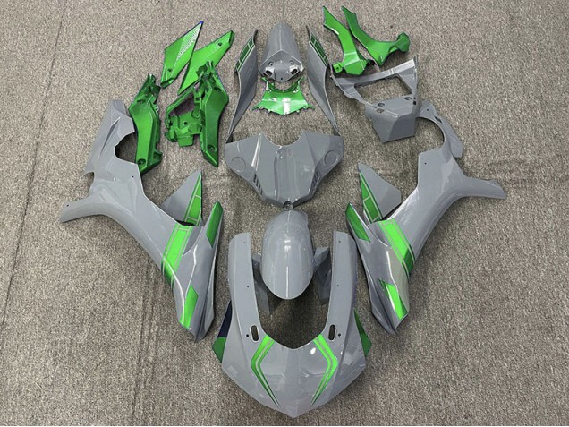 15-19 Accenti Nardo Grigio & Verde R1 Carena Moto 15-19 Accenti Nardo Grigio & Verde R1 Carena Moto