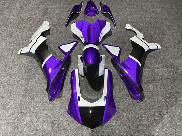 15-19 Accenti Viola & Fibra Di Carbonio R1 Carena Moto 15-19 Accenti Viola & Fibra Di Carbonio R1 Carena Moto