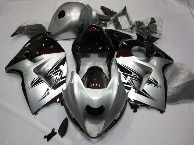 97-07 Argento & Rosso Scuro GSXR 1300 Carena Moto 97-07 Argento & Rosso Scuro GSXR 1300 Carena Moto