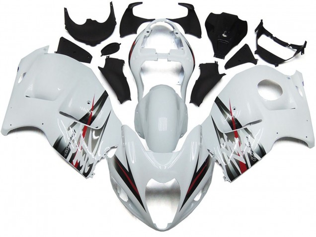 97-07 Stile Bianco Lucido & Argento GSXR 1300 Carena Moto 97-07 Stile Bianco Lucido & Argento GSXR 1300 Carena Moto