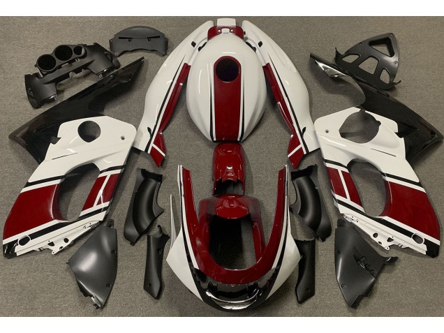 98-07 Bianco Lucido & Rosso Scuro YZF600 Carena Moto 98-07 Bianco Lucido & Rosso Scuro YZF600 Carena Moto
